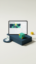 Enterprise software UI mockup on tablet device
